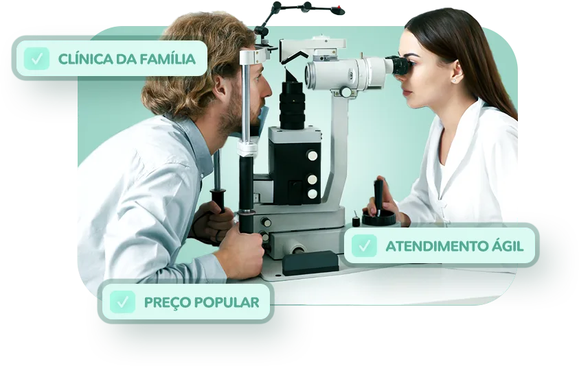 Oftalmologista Da Clínica Meu Médico Já Avaliando O Paciente